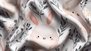 可爱兔子印花布料