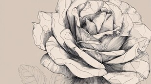 素描玫瑰花手绘艺术作品