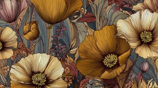 复古风花卉图案精美壁纸