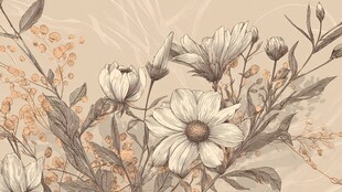 复古风花卉插画