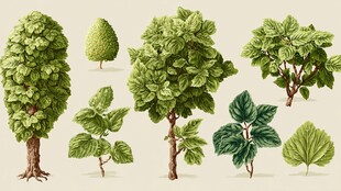 多样绿植插画展示