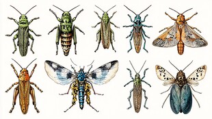 多彩昆虫插画展示