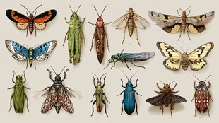 多样昆虫标本展示