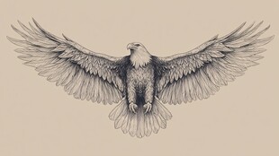 展翅翱翔的雄鹰