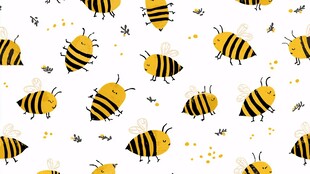 可爱蜜蜂无缝图案背景