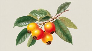 枝头硕果累累的鲜艳果实