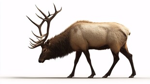 行走的大角麋鹿