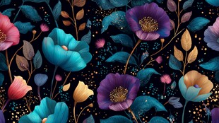 梦幻花卉图案背景