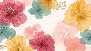 缤纷花卉图案背景