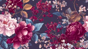 复古繁花图案背景图