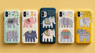 可爱大象图案手机壳展示