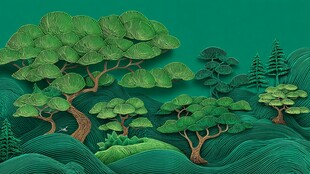 立体纸艺森林景观