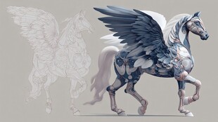 机械羽翼飞马概念设计图