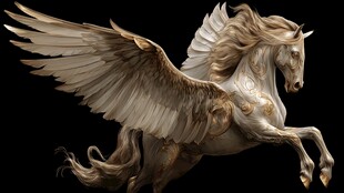 金色飞马展翅腾飞