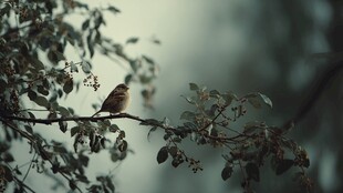 树枝上休憩的小鸟