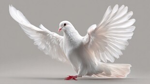 展翅白鸽 纯净优雅瞬间