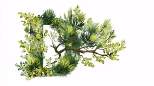 字母D的绿植创意装饰