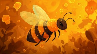 飞舞的蜜蜂与绚烂光影