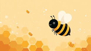 蜜蜂飞舞于蜂巢间的场景