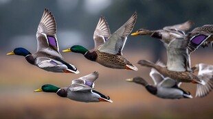 野鸭群飞 尽显自然灵动之美