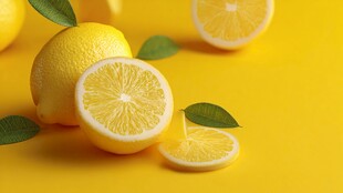 鲜柠檬切片 清新视觉享受