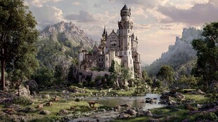 梦幻山间城堡 自然美景