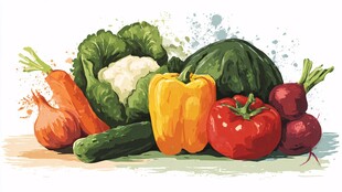 多彩新鲜蔬菜组合