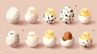 可爱小鸡破壳而出场景