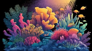 梦幻海底珊瑚与游鱼世界