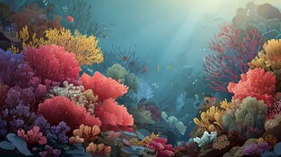 梦幻海底珊瑚景观