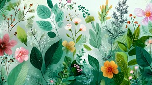 清新梦幻的花草植物世界