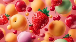 缤纷水果悬浮梦幻画面