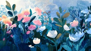 梦幻花卉插画 色彩斑斓世界