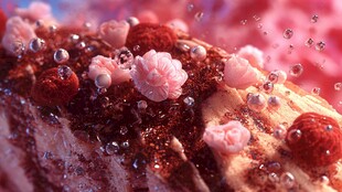 梦幻甜点上的缤纷泡泡世界