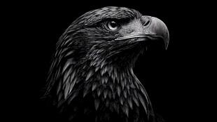 黑白色雄鹰头部特写