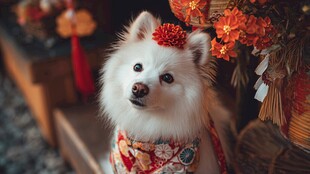 萌犬贺岁 身着华服超可爱