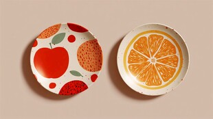 水果图案精美餐盘展示