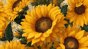 灿烂向日葵花卉图案