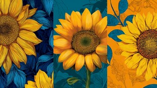 向日葵图案 多彩花卉艺术设计