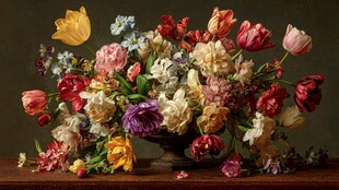 多彩花卉静物插花艺术