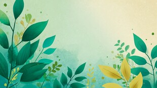 清新绿叶背景插画