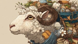 绵羊驮满杂物的奇幻景象