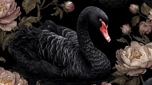 黑天鹅栖于繁花之中