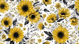 向日葵花卉图案背景图