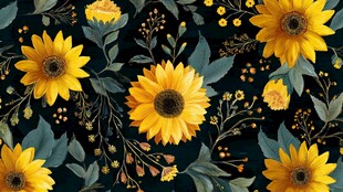 向日葵花卉图案背景设计