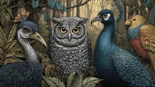 森林中的奇妙鸟类聚会