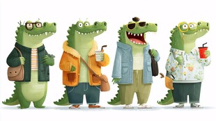 时髦鳄鱼四人组