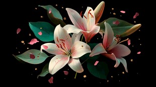 梦幻绽放的优雅百合花