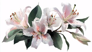 淡雅百合花绽放美丽姿态