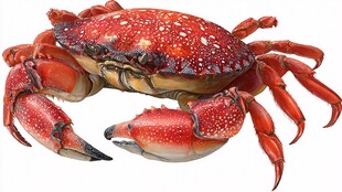 鲜活红螃蟹特写